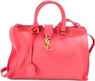 Saint Laurent Monogram Cabas Leather Small satchel - Roze