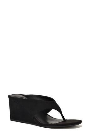 Nine West Jadde Wedge Sandal in Black at Nordstrom, Size 8.5