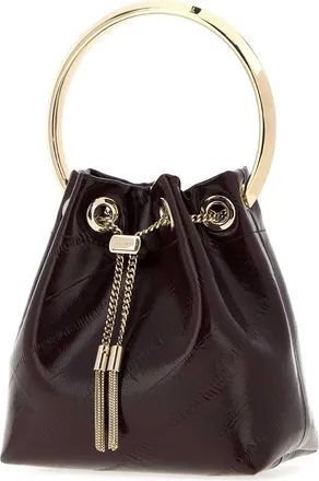 Jimmy Choo London Womens Bon Bucket Bag Purple Leather