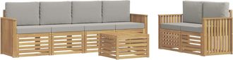 vidaXL Conjunto De Sof&aacute;s De Exterior 7 Uds. Blanco Y Gris Claro Vidaxl