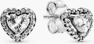 Pandora Heart Sterling Silver Stud Earrings