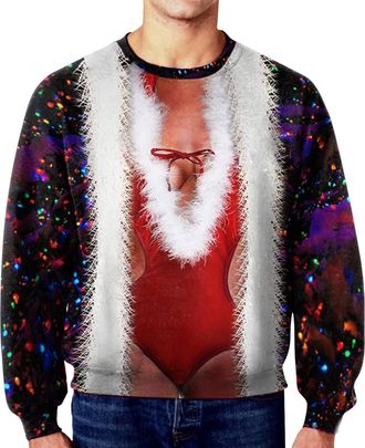 Generic Christmas Jumper Mens Ugly Christmas Sweatshirt Mens Crew Neck Christmas Jumper Men with Funny Christmas Motif Fashion Loose Christmas Sweater Xmas Kn