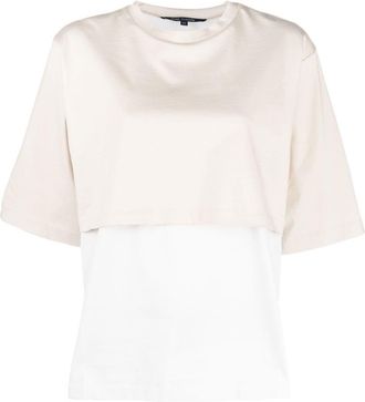 Sofie D'Hoore crew neck short-sleeved layered T-shirt - women - Cotton - 36 - Neutrals