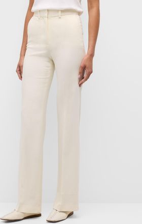 Joseph Morissey Mid-Rise Straight-Leg Cady Pants