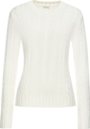 Lascana Rundhalspullover LASCANA, Damen, Gr. 32/34, creme, Strick, Obermaterial: 50% Baumwolle, 50% Polyacryl, unifarben, figurumspielend h&uuml;ftlang, Rundhals, 