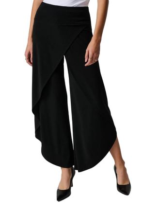 Joseph Ribkoff Overlay Palazzo Pant In Black