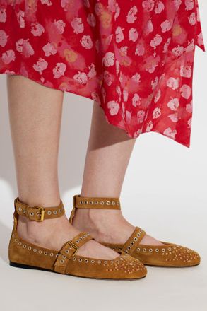 Isabel Marant Suede Ballerinas Ylza, Womens, Brown