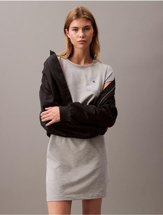 Calvin Klein Jeans Calvin Klein Womens Archive Logo Baby T-Shirt Dress - Grey - XS