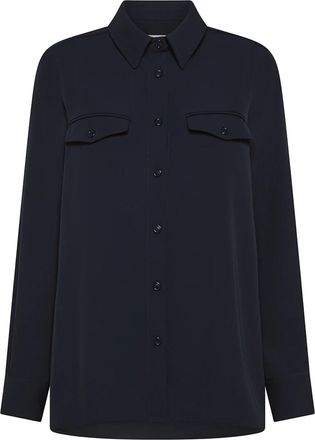 Cruna Black Button-Down Flap Pocket Cotton Overshirt