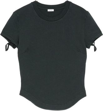 Covert Bow-detail Curved-hem T-shirt