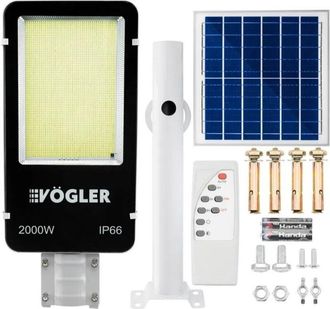 OEM Potente Farola V&ouml;gler De 2000 W Con Sensor Crepuscular Y Energ&iacute;a Solar