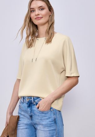 Street One Sweatshirt STREET ONE, Damen, Gr. 36, smoke beige, Sweatware, Obermaterial: 46% Modal, 46% Polyester, 8% Elasthan, unifarben, l&auml;ssig geschnitten h&uuml;ftb