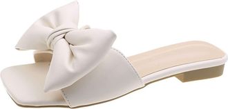 Generic Sandals For Women Outdoor Flat Bow non-slip beach lady slippers casual all-match women sandals5.5 UK