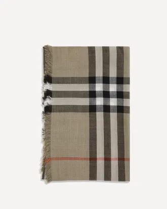 Burberry Check reversible wool and silk Scarf Male UNI
