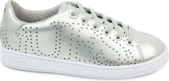 Guess Lurex Lace-Up Sneakers - Dames - Sneakers - Grijs - 36 EU - Leer - Schoenen