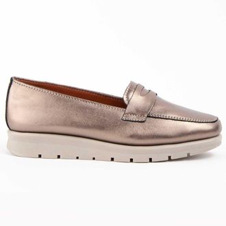 Purapiel Womens Moccasin Meilis Bronze Leather - Size EU 38