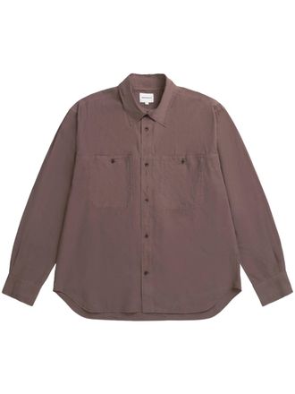 Norse Projects Brown Oversize Shirt with Classic Collar