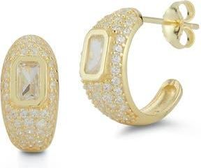 Glaze Jewelry Pav&eacute; Cubic Zirconia Hoop Earrings in Gold at Nordstrom Rack