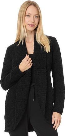 Barefoot Dreams CozyChic(r) Chenille Shawl Cardigan Womens Sweater Black : MD (US 10-12), Chenille/Microfiber/Polyester