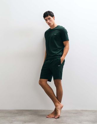 HUGO BOSS shorts coordinati in verde scuro