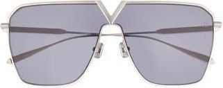 Valentino 53mm Aviator Sunglasses in Silver Silver Grey at Nordstrom Rack