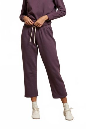 perfectwhitetee Jamaica Beach Fleece Capri Pant In Plum