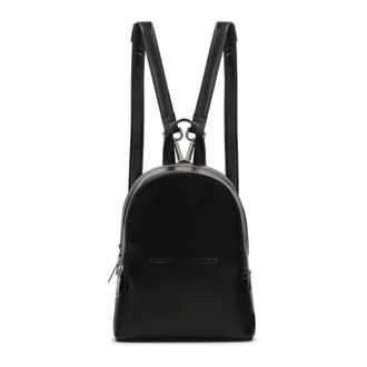 Kazar Tassen, Dames, Zwart, ONE Size, Kleine zwarte stijve leren rugzak