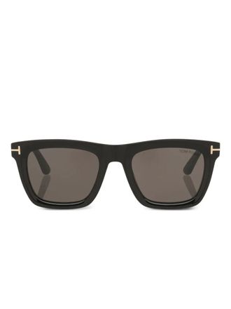 Tom Ford Occhiali da sole Leilo squadrati con dettaglio metallico - Nero