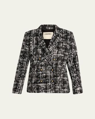 L'agence Colin Sequined Tweed Blazer