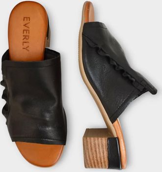 Everly Womens Gia Heeled Slide In Black