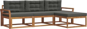 vidaXL Conjunto De Sof&aacute;s De Exterior 4 Uds. Natural Y Antracita Vidaxl