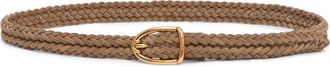 Tom Ford Angled Buckle Woven Suede Belt in Taupe at Nordstrom, Size 100