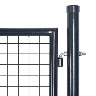 Berkfield Home Mesh Garden Gate Galvanised Steel 85.5x100 cm Grey
