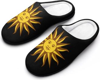 Generic Uruguay Flag Sun Slippers Men Winter Warm Cotton Anti-Slip Indoor Slip-Ons House Shoes