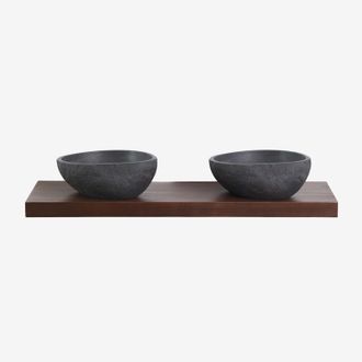 Sklum Conjunto De Mueble De Ba&ntilde;o Doble Suspendido 120x45 Cm En Madera De Teca Venetian Sklum