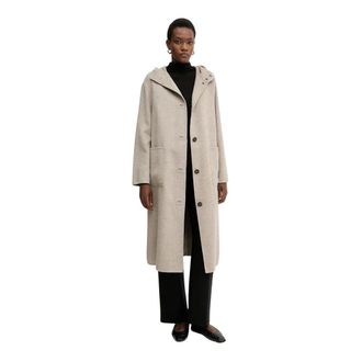 Liviana Conti Jassen, Dames, Bruin, XS, Wol, Jas met capuchon