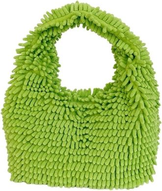Generic Plush bag Plush Bag Purse Handbags Vintage Furry Ladies Shoulder Bags Fashion Girls Underarm Casual Tote(Green)