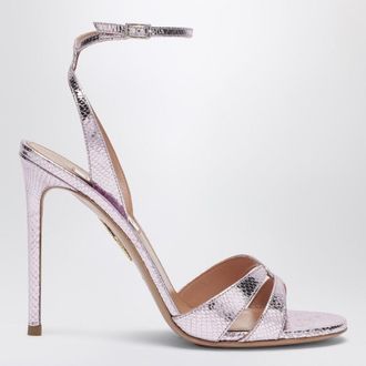 Aquazzura You and I sandals in light blue metallic leather