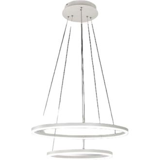 Fabas Luce Fabas Luce Lighting - giotto sospensione 2 luci bianca D.60+D.40CM a led 3000K - 52W - 5320 lm dimmerabile