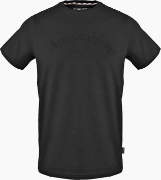 Aquascutum Mens Crew Neck Short Sleeve Jersey T-Shirt - Black - Size: 2X large