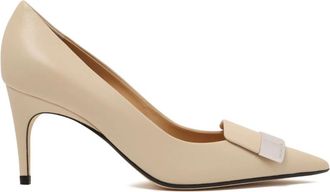 Sergio Rossi SR1 Pump - Dames - Pumps - Beige - 37 EU - Leer - Schoenen
