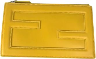 Fendi Pre-owned Leather fendi-bags - Dames - Vintage Clutch - Geel - ONE Size - Vintage