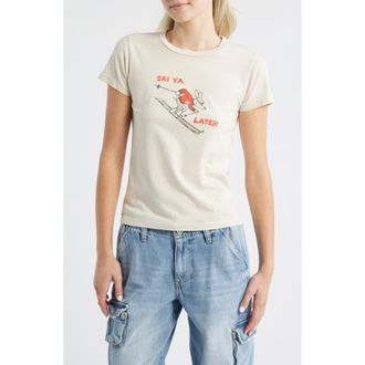 Daydreamer Ski Ya Later Headliner Cotton Graphic T-Shirt in Dirty White at Nordstrom, Size X-Small