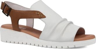 Django & Juliette Womens Madis Sandals In White Dark Tan Leather