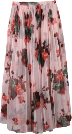 Philosophy di Lorenzo Serafini Pink/Green Voile Pliss&eacute; Polyester Skirt