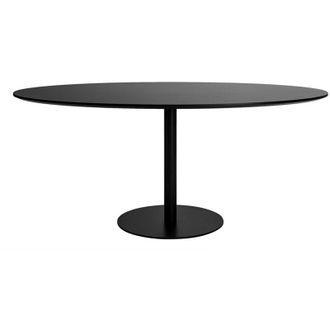 Miliboo Mesa De Comedor Ovalada De Dise&ntilde;o Negra 170 Cm Halia