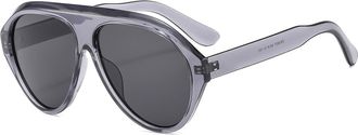 Generic Mens Large Frame Outdoor Sunglasses Womens Sports Vacation Driving Sun Glasses(Grey)