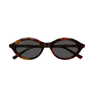 Gucci Zonnebril met Ovaal Montuur - Dames - Accessoires - Bruin - Maat: 51 MM Nylon