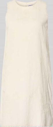 Jake*s Casual Minikleid aus Leinen-Mix mit Lochstickerei in Beige, Gr&ouml;&szlig;e 36
