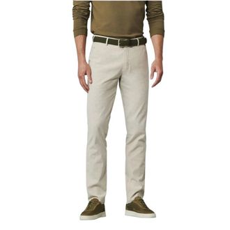 Meyer Beige Linnen Chinos Modern Fit - Heren - Broeken - Beige - Maat: S Linnen